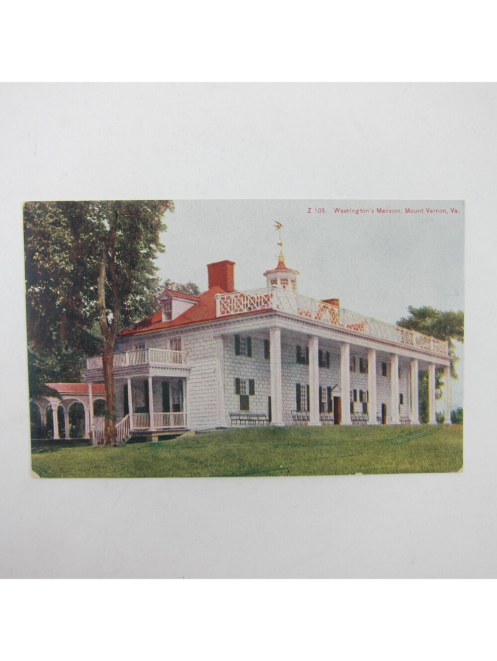 Postcard Washington's Mansion Mt. Vernon Virginia Sacred Shrine Antique Unposted